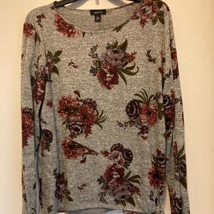 Alyx Gray Floral Soft Knit Pullover